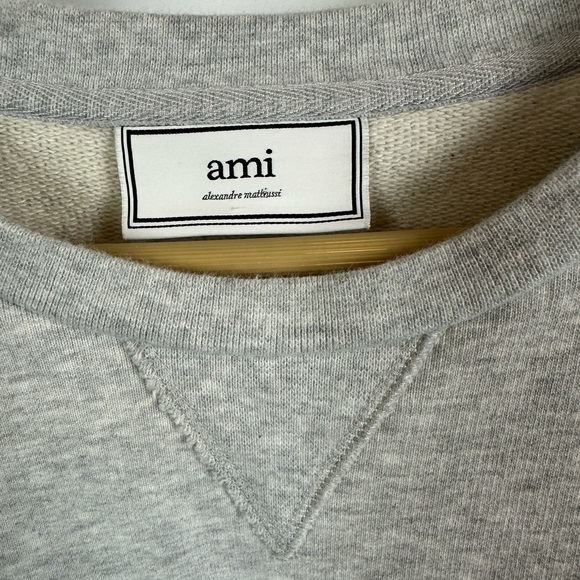 AMI PARIS “From Paris with Love” Women’s XL Heather Grey Crewneck - Picture 2 of 13